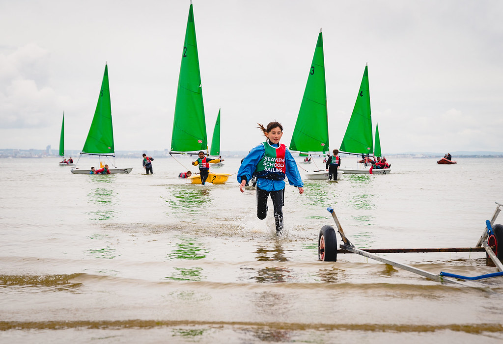 Children sailing on the Solent