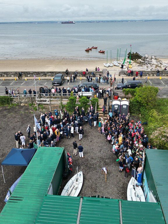 Aerial view of sailing